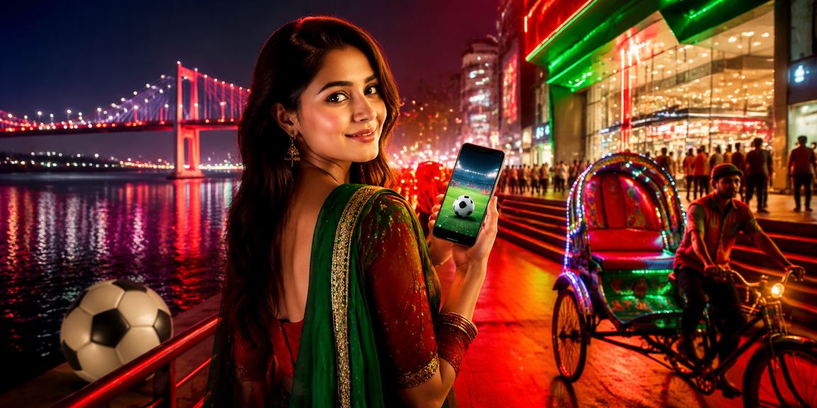ঢাকায় বাংলাদেশের জাতীয় রংয়ে ফুটবল বেটিং